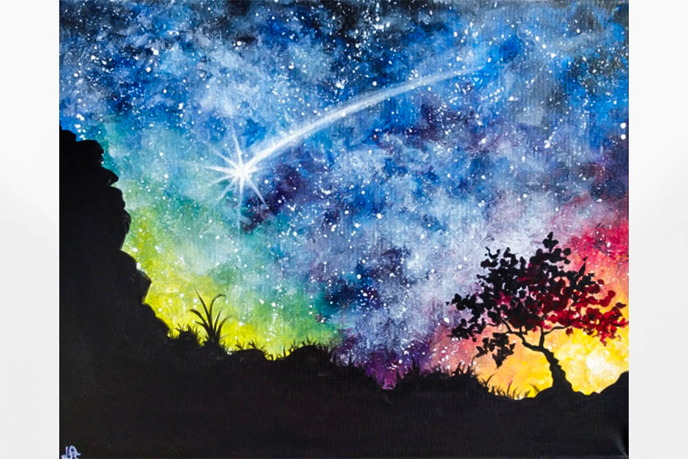 Paint Nite Starry Desert Night [Class in Washington, D.C.] Yaymaker CourseHorse